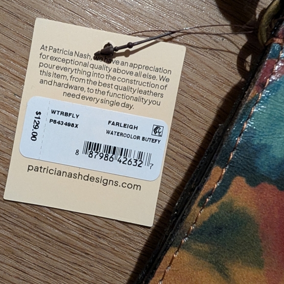 Patricia Nash Farleigh Crossbody Cellphone Bag in Watercolor Butterfly - Picture 6 of 11